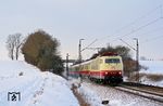 103 184 mit Sonderzug TEE 79843 auf dem Weg nach München bei Hattenhofen. (29.12.2005) <i>Foto: Stefan von Lossow</i>