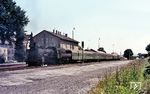 Bei der Abfahrt des E 4594 (Stuttgart - Horb) in Rottenburg (Neckar) nebelte sich die Tübinger 038 791 (38 2791) selbst ein. (08.1969) <i>Foto: Karl-Ernst Maedel</i>